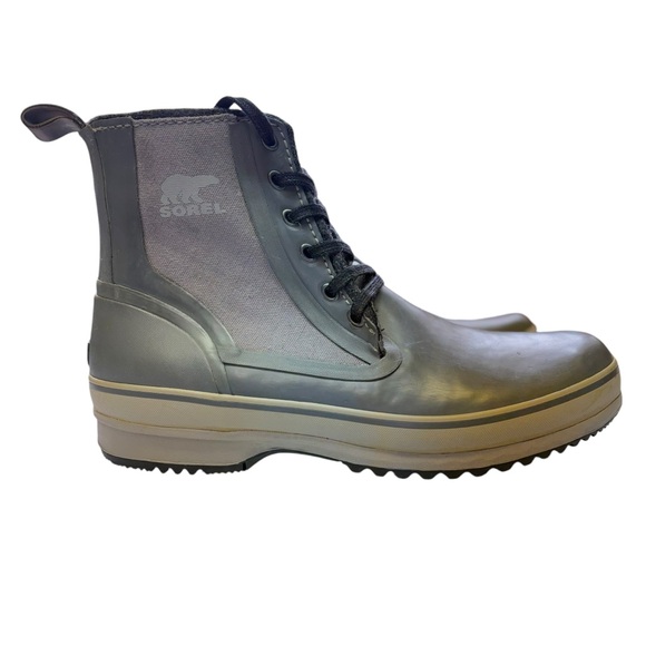Sorel Men's Woodbine Canvas Rubber Outdoor Lace Up Ankle Boots Grey Size 11‎ - Picture 2 of 11